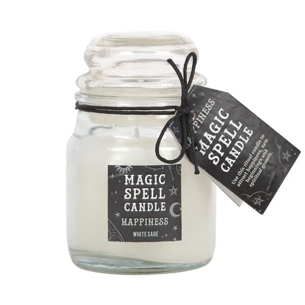Something Different Magic Spell Happiness White Sage Candle Jar White One Size