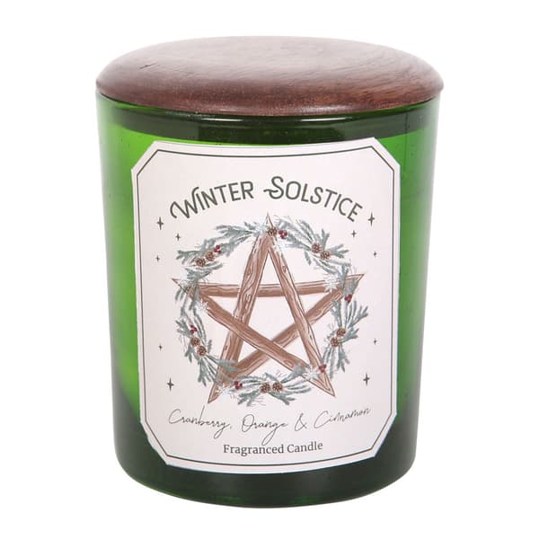 Something Different Winter Solstice Cranberry, Orange & Cinnamon Scented Candle Green/White One Size