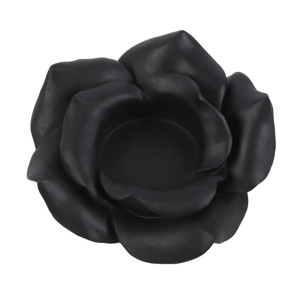 Something Different Rose Resin Tealight Holder Black One Size
