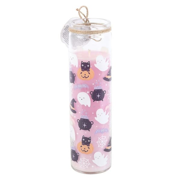 Something Different Candy Apple Pastel Halloween Tube Candle Pink/Black/White One Size