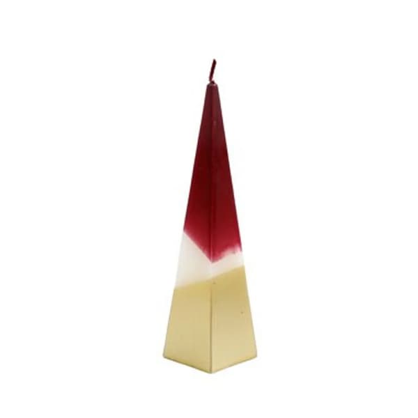 Something Different Pyramid Candle Red/Gold 20cm x 5cm x 5cm