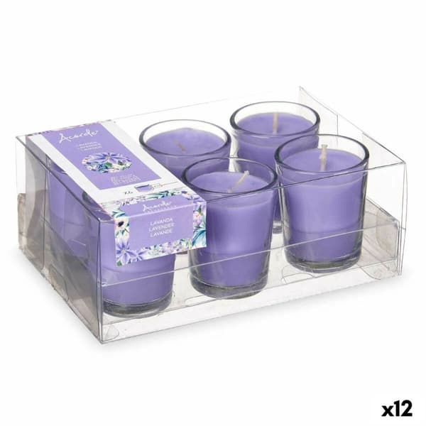 Duftende Stearinlys-sett Acorde 48-B-AR Lavendel Glass (12 enheter)