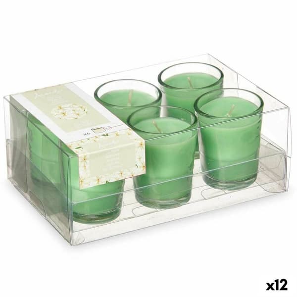Dufte stearinlyssæt Acorde 48-H-AR Jasmin Glas (12 enheder)