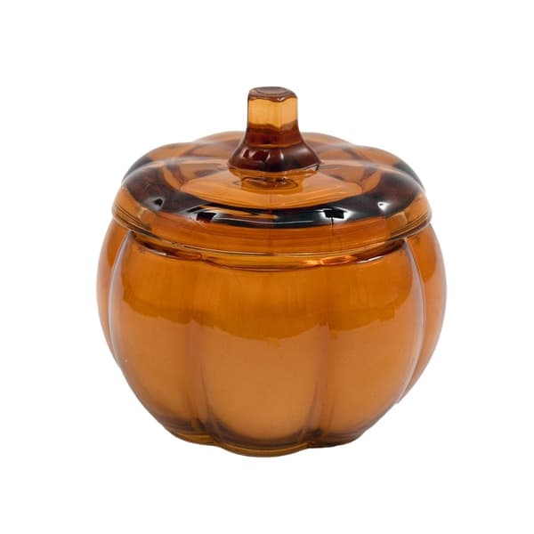 Something Different Jasmine Pumpkin Glass Candle & Holder Amber One Size