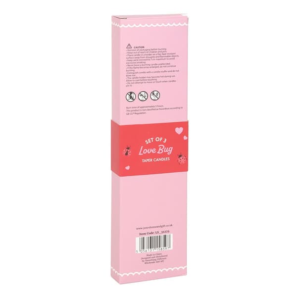 Something Different Love Bug Ladybird Taper Candle (Pack of 3)