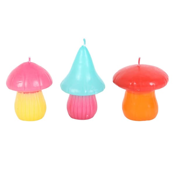 Something Different Funky Fungi Mushroom Candles (Pack of 3) Multicoloured One Size
