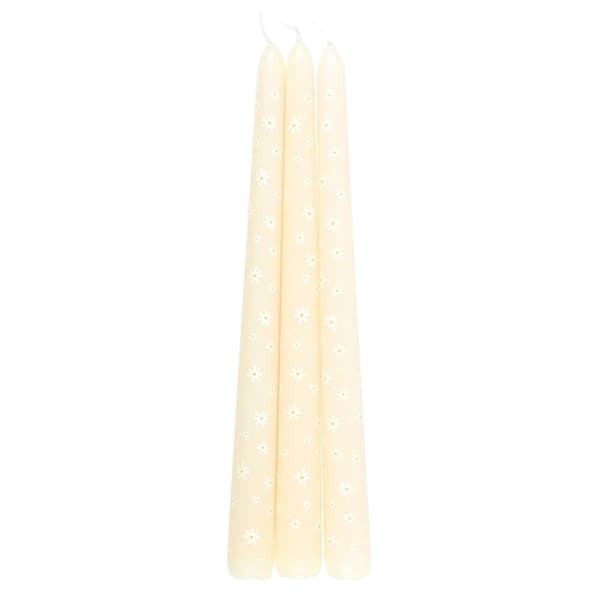 Something Different Carrot Patch Daisy Taper Candle (Pack of 3) White/Yellow One Size
