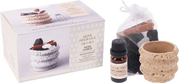 Aromaset Moss Amber Stenar Potpurri Doftolja Presentset