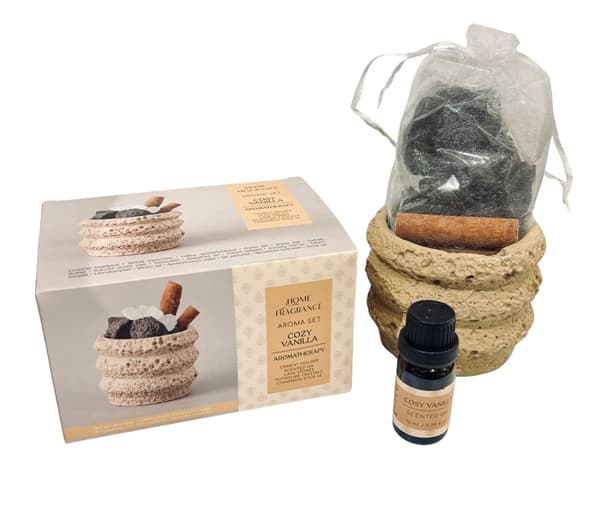 Aromaset Moss Amber Stenar Potpurri Doftolja Presentset Cosy Vanilla