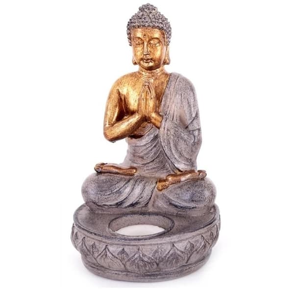 Sittande värmeljushållare Buddha . ca 18cm i höjd