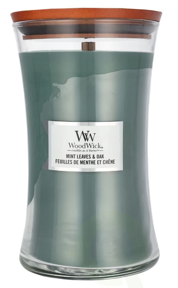 WoodWick Mint Leaves &amp; Oak Large Hourglass Candle 0