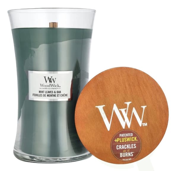 WoodWick Mint Leaves & Oak Large Hourglass Candle 0