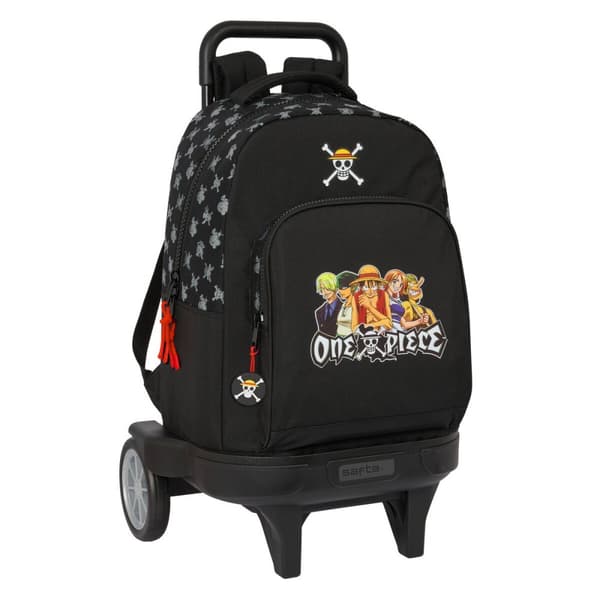 Skolerygsæk med Hjul One Piece Sort 33 x 45 x 22 cm
