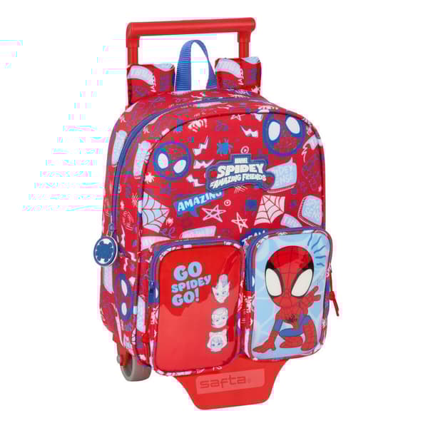 Reppu pyörillä Spider-Man Rescue Sininen Punainen 22 x 27 x 10 cm