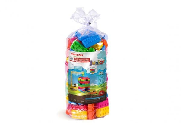 Marioinex 901724 Building Blocks Junior Bricks, 110 Pieces, Multi-Colour