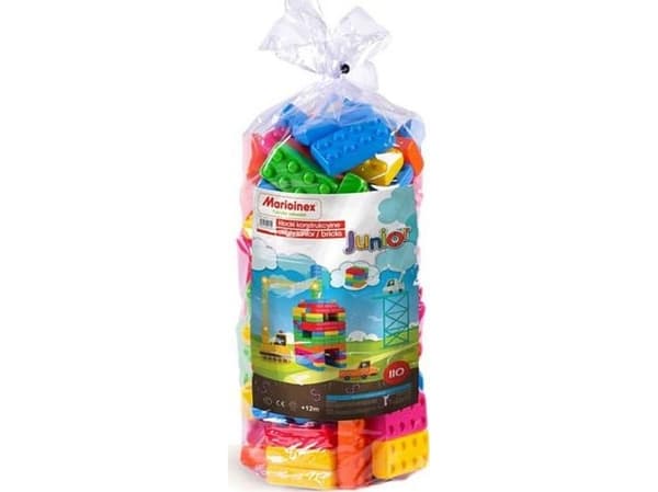 Marioinex 901724 Building Blocks Junior Bricks, 110 Pieces, Multi-Colour