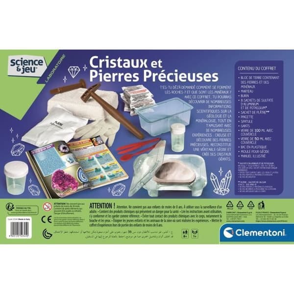 CLEMENTONI Science &amp; Jeu - Kristaller och ädelstenar - Vetenskapligt spel
