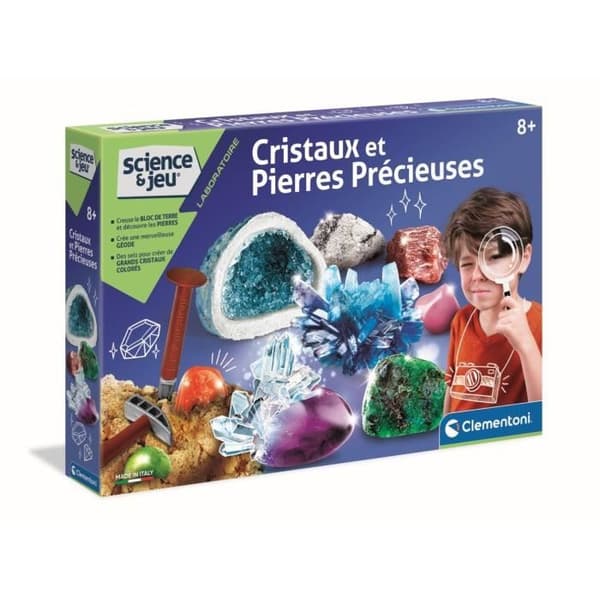 CLEMENTONI Science &amp; Jeu - Kristaller och ädelstenar - Vetenskapligt spel