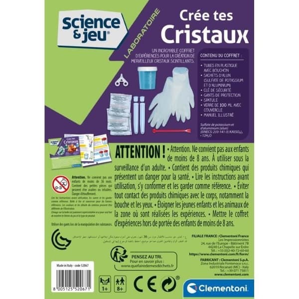 CLEMENTONI Science &amp; Game - Skapar kristaller - Science-spel