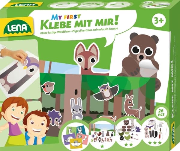 Lena Let´s glue together Metsän eläimet, Rakennussarja, 3 vuotta, Pahvi
