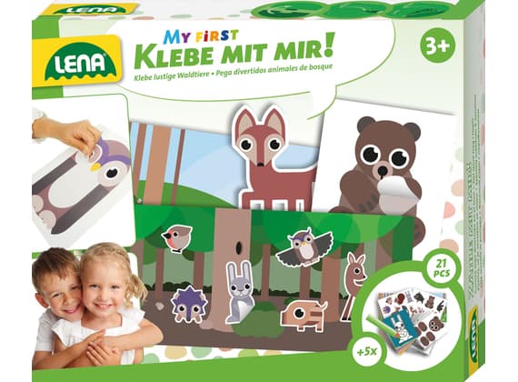Lena Let´s glue together Metsän eläimet, Rakennussarja, 3 vuotta, Pahvi