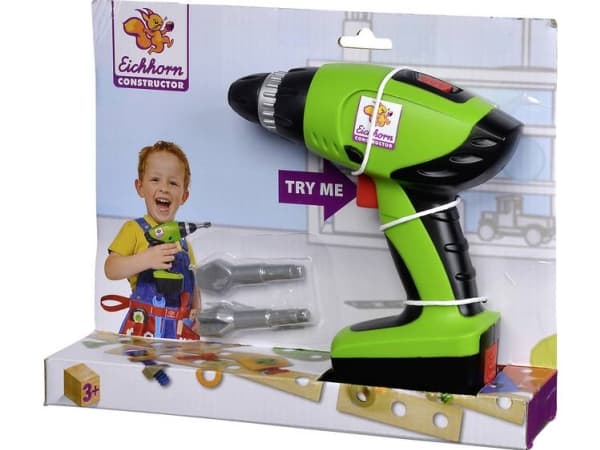 Eichhorn sladdlös skruvmejsel, garage, 3 år, svart, grön
