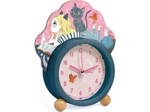 DJECO cat, Quartz vekkerklokke, Flerfarget, 12 timers, Jente, Analog, Batteri