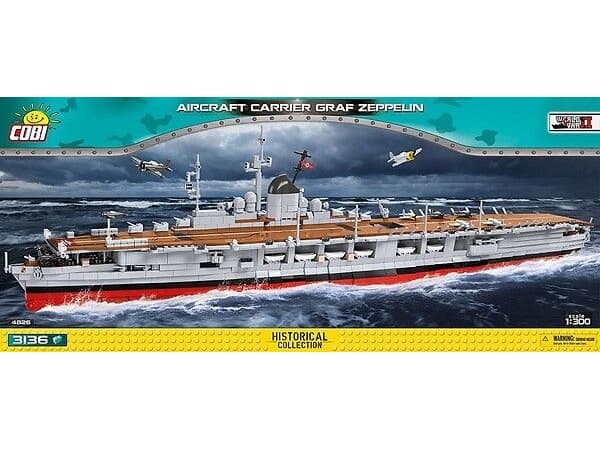 COBI Aircraft Carrier Graf Zeppelin, Rakennuspalikat, 3 vuosi/vuosia, Muovi, 3136 kpl