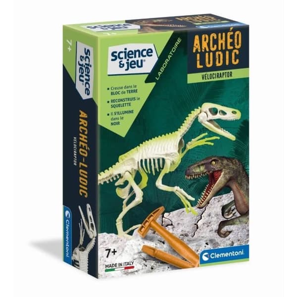 CLEMENTONI Science &amp; Game - Archéo Ludic Vélociraptor - Vetenskapligt spel