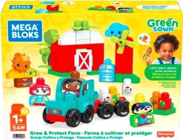 MEGA BLOKS Green Town Grow & Protect Farm, Byggesett, 1 år, Plast, 54 stykker, 1,22 kg