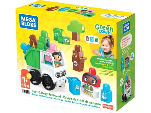MEGA BLOKS Green Town-teamet för sortering och återvinning, Byggsats, 1 År, Plast, 19 styck, 548,8 g