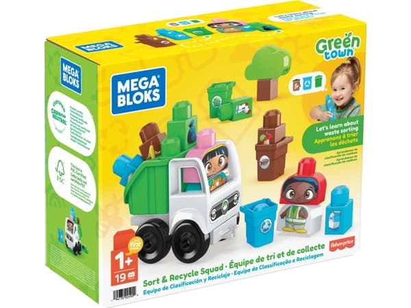 MEGA BLOKS Green Town-teamet för sortering och återvinning, Byggsats, 1 År, Plast, 19 styck, 548,8 g
