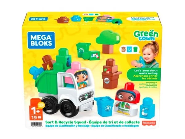 MEGA BLOKS Green Town-teamet för sortering och återvinning, Byggsats, 1 År, Plast, 19 styck, 548,8 g