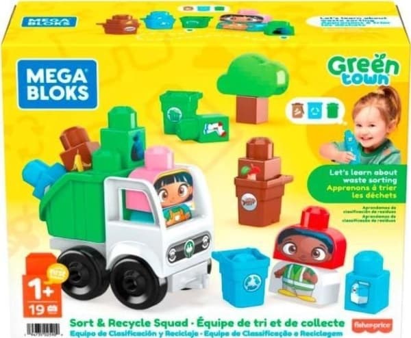 MEGA BLOKS Green Town-teamet för sortering och återvinning, Byggsats, 1 År, Plast, 19 styck, 548,8 g