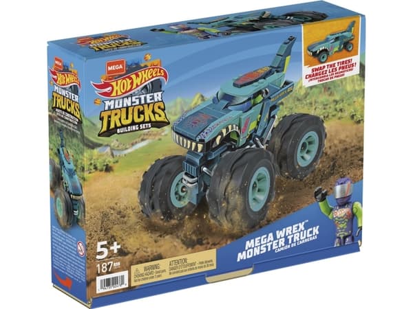 MEGA Hot Wheels Construx Wrex Monster Truck, Byggesett, 5 år, Plast, 187 stykker, 340 g