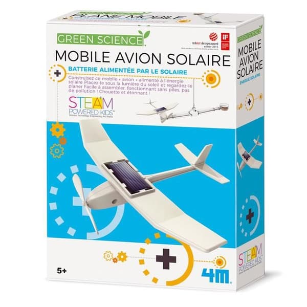 Tillverkningssats - 4M - Solflygplan - Vit - Barn - Blandat