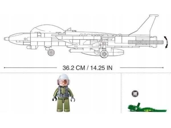 Gazelo Sluban Militärt stridsflygplan 404el. 135417 GAZELO tegelstenar