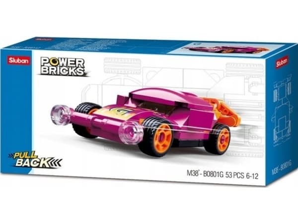 Gazelo Blocks Sluban Klub Moto Racing car pull and back drive 157984 GAZELO p16 mix price for 1 pc