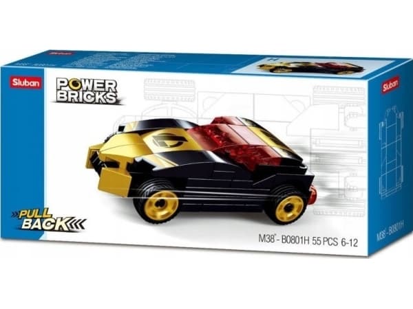 Gazelo Blocks Sluban Klub Moto Racing car pull and back drive 157984 GAZELO p16 mix price for 1 pc