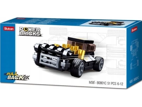 Gazelo Blocks Sluban Klub Moto Racing car pull and back drive 157984 GAZELO p16 mix price for 1 pc