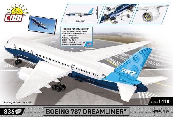 COBI Boeing 787 Dreamliner, Byggesett, 9 år, 836 stykker
