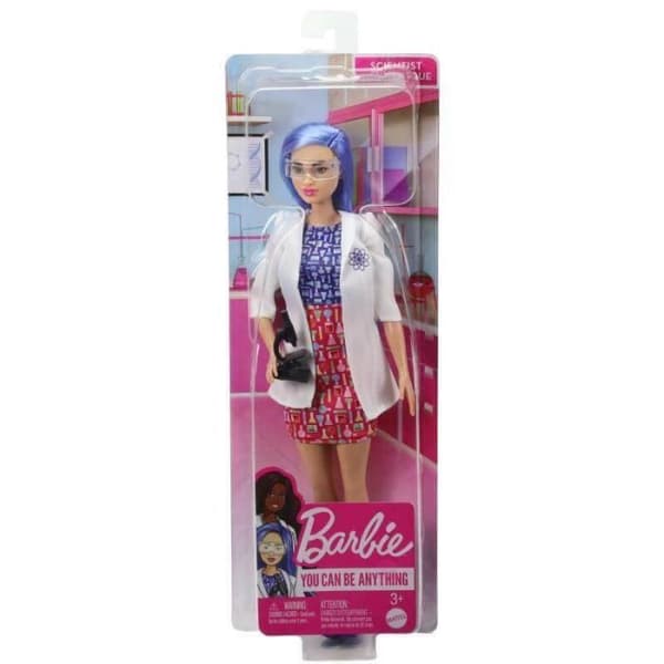 Barbie Scientist Doll - Barbie - Docka med blått hår - Kemi klänning - Mikroskop
