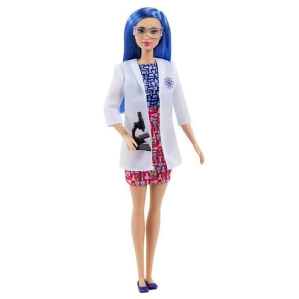 Barbie Scientist Doll - Barbie - Docka med blått hår - Kemi klänning - Mikroskop