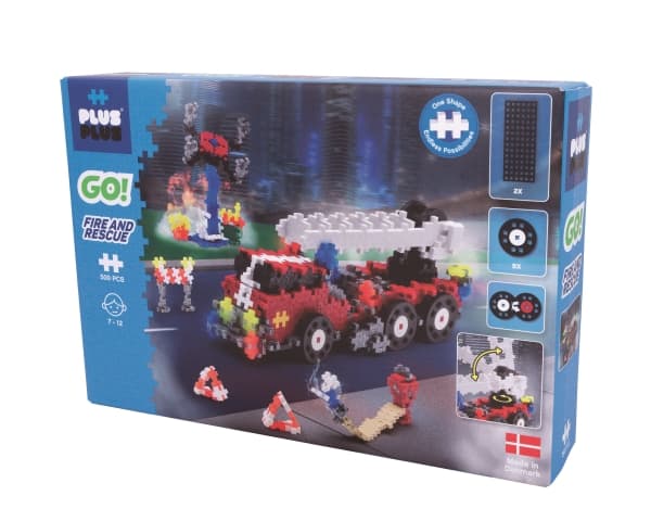 Plus-Plus Go! Fire and Rescue, Rakennuspalikat, 7 vuosi/vuosia, 500 kpl
