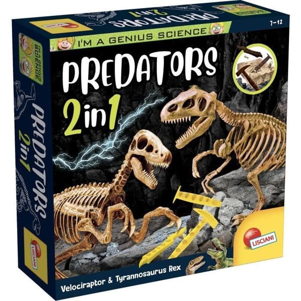 Génius Science - vetenskapligt spel - Predators 2 i 1 - att gräva och bygga - LISCIANI