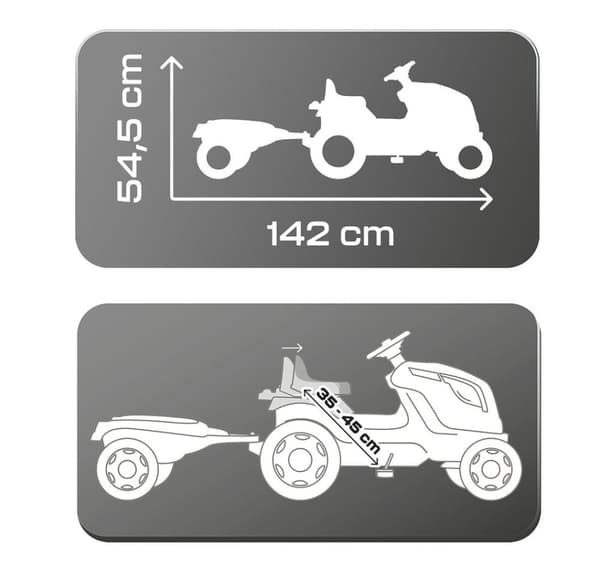 Smoby Traktor gul Farmer XL med vogn