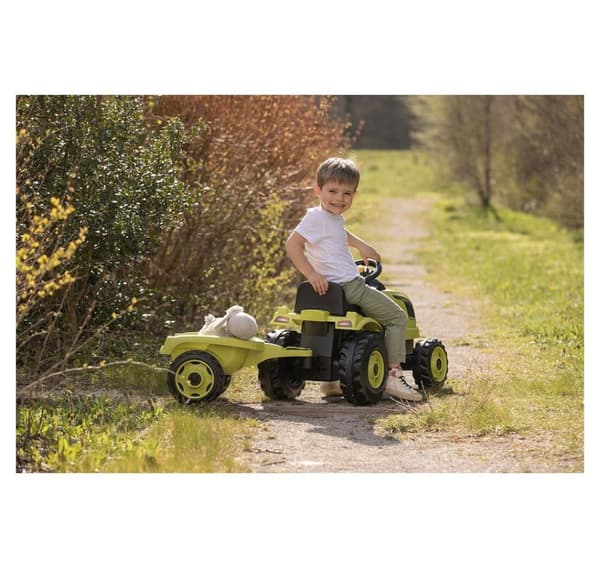 Smoby Traktor gul Farmer XL med vogn