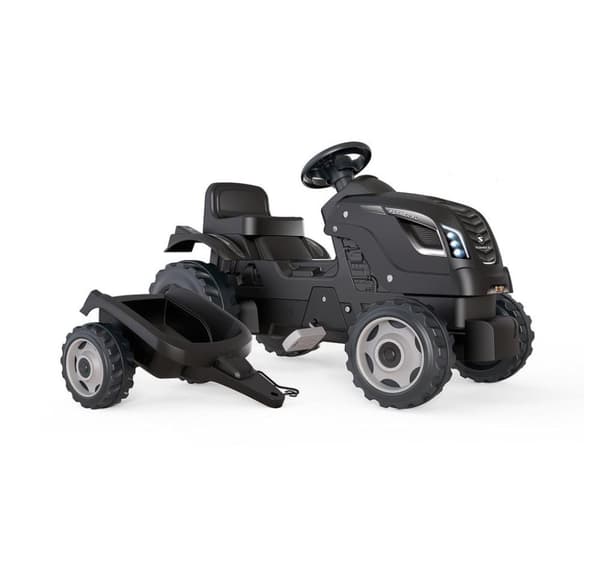 Smoby Tractor sort Farmer XL med vogn