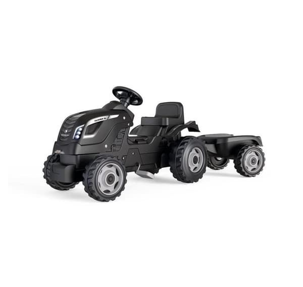 Smoby Tractor svart Farmer XL med vagn