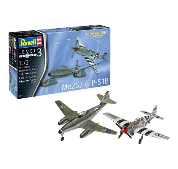 Revell Messerschmitt Me262 & P-51B Mustang 1:72 Combat Kit